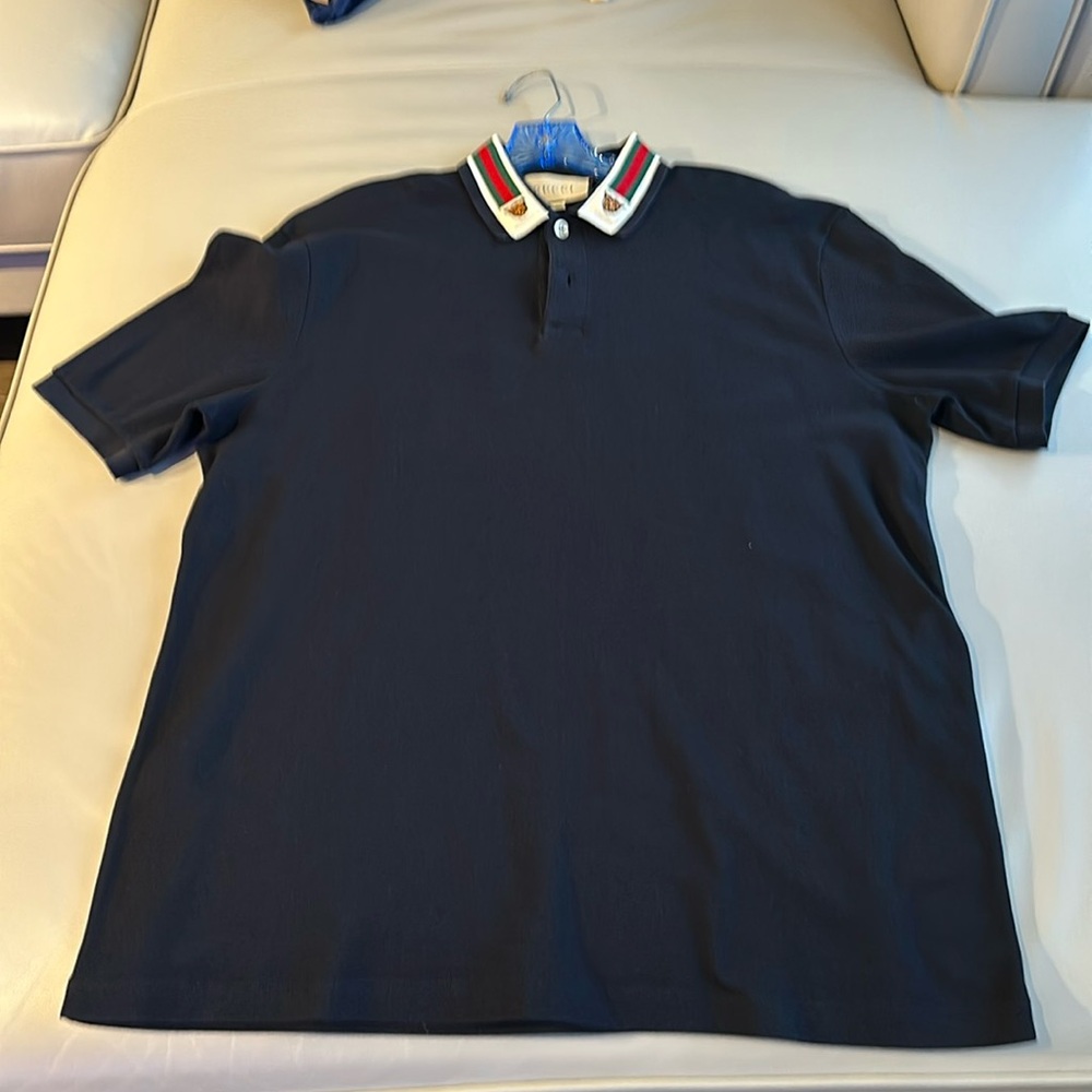 GUCCI COTTON POLO WITH WEB AND FELINE HEAD - SIZE XXXL